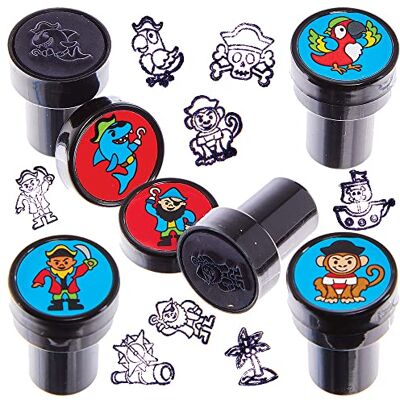 Baker Ross FX621 Pirate Self Inking Stampers Pack of 10, Stampers for Kids Arts and Crafts (stämplar för barn) Baker Ross FX621 Pirate Self Inking Stampers Pack of 10, Stampers for Kids Arts and Crafts (stämplar för barn)
