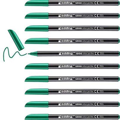edding 1200 färgpenna fin grön 10 pennor rund spets 1 mm filtpenna för teckning och skrivning för skola eller mandala edding 1200 färgpenna fin grön 10 pennor rund spets 1 mm filtpenna för teckning och skrivning för skola eller mandala