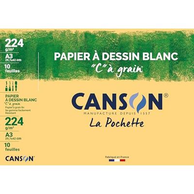 Canson 200027115 förpackning med 10 ark ritpapper 224 g/A3 förpackning med 10 Canson 200027115 förpackning med 10 ark ritpapper 224 g/A3 förpackning med 10