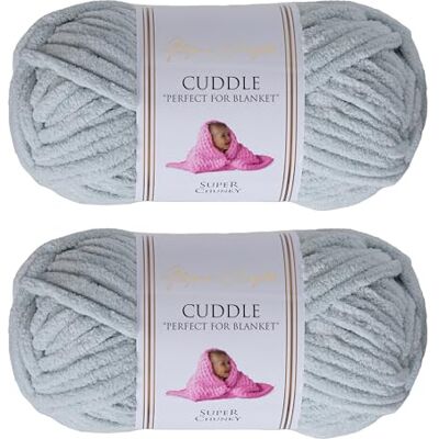 Utopia Crafts Cuddle Supertjockt Chenillegarn Ljusgrå, 100 g 60 m Nystan, Fluffigt, Mjukt & Lätt att Använda, Chunkygarn för Virkning & Stickning, Nybörjarvänligt Alternativ till Ullgarn 2-pack Utopia Crafts Cuddle Supertjockt Chenillegarn Ljusgrå, 100 g 60 m Nystan, Fluffigt, Mjukt & Lätt att Använda, Chunkygarn för Virkning & Stickning, Nybörjarvänligt Alternativ till Ullgarn 2-pack