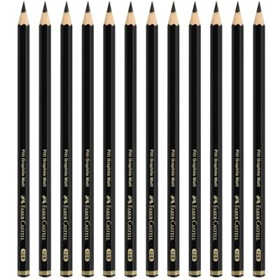 Faber-Castell 205239 – blyertspennor set pitt grafit matt, 12 ritpennor, hårdhetsgrad 10B Faber-Castell 205239 – blyertspennor set pitt grafit matt, 12 ritpennor, hårdhetsgrad 10B