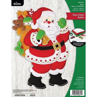 Bucilla , Toys from Santa, Felt Applique Wall Hanging Kit, Perfect for DIY Arts and Crafts, 89657E Bucilla , Toys from Santa, Felt Applique Wall Hanging Kit, Perfect for DIY Arts and Crafts, 89657E