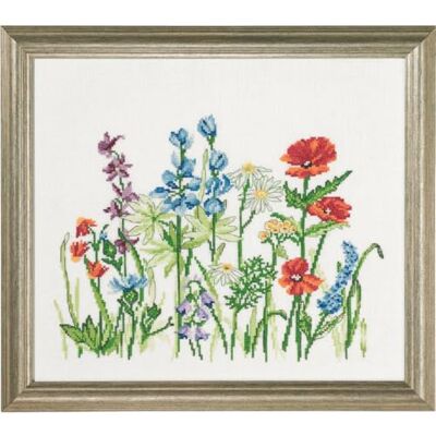 Permin korsstygn broderiförpackning fältblommor räkningsmönster Permin korsstygn broderiförpackning fältblommor räkningsmönster