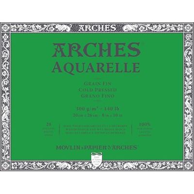 ARCHES 1711599 akvarellblock, 20 ark akvarellpapper i naturvitt, 300 g/m², hög färgfasthet, åldringsbeständighet, finkorn, 20 x 26 cm ARCHES 1711599 akvarellblock, 20 ark akvarellpapper i naturvitt, 300 g/m², hög färgfasthet, åldringsbeständighet, finkorn, 20 x 26 cm