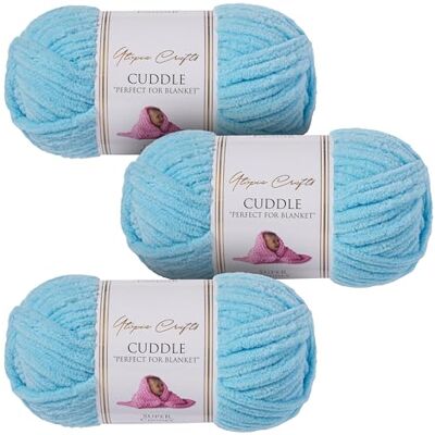 Utopia Crafts Cuddle Supertjockt Chenillegarn Turkos, 100 g 60 m Nystan, Fluffigt, Mjukt & Lätt att Använda, Chunkygarn för Virkning & Stickning, Nybörjarvänligt Alternativ till Ullgarn 3-pack Utopia Crafts Cuddle Supertjockt Chenillegarn Turkos, 100 g 60 m Nystan, Fluffigt, Mjukt & Lätt att Använda, Chunkygarn för Virkning & Stickning, Nybörjarvänligt Alternativ till Ullgarn 3-pack