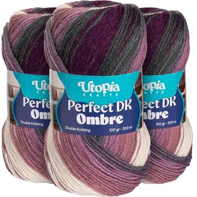 Utopia Crafts DK Ombre flerfärgad dubbelstickningsgarn 3 x 100 g (004) Utopia Crafts DK Ombre flerfärgad dubbelstickningsgarn 3 x 100 g (004)