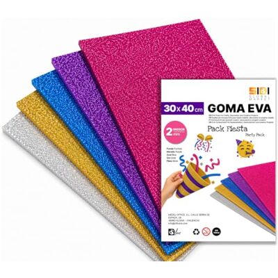 Global SIDI Glitter Eva Gummi Party Pack 40 x 30 cm 20 ark skum Global SIDI Glitter Eva Gummi Party Pack 40 x 30 cm 20 ark skum