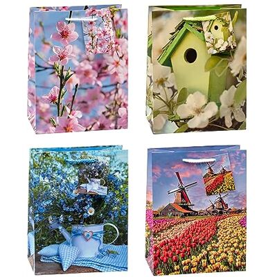 TSI presentpåsar vår, 12-pack, storlek: medium (H x B x D 23 x 18 x 10 cm), konst. Nr 83010 TSI presentpåsar vår, 12-pack, storlek: medium (H x B x D 23 x 18 x 10 cm), konst. Nr 83010