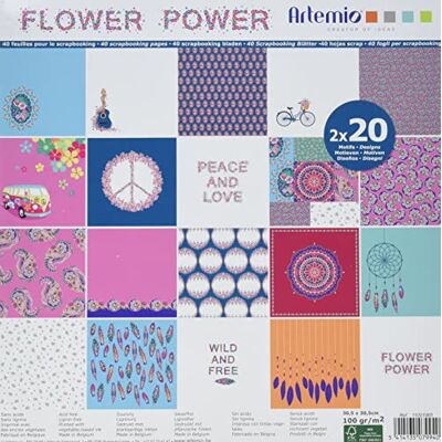 Artemio blomma power set 40 scrapbooking, papper, flerfärgad, 30,5 x 1 x 30,5 cm Artemio blomma power set 40 scrapbooking, papper, flerfärgad, 30,5 x 1 x 30,5 cm