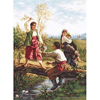 LUCAS Luca-S B559 genom murverket korsstygn, bomull, flerfärgad, 38 x 52 cm LUCAS Luca-S B559 genom murverket korsstygn, bomull, flerfärgad, 38 x 52 cm