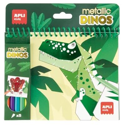 APLI Kids 20575 – Dinos metalliska färgblock med markörer ingår APLI Kids 20575 – Dinos metalliska färgblock med markörer ingår