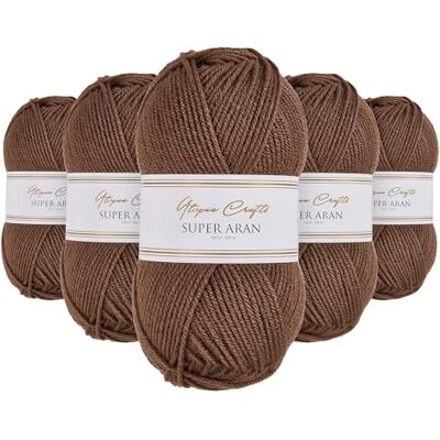 Utopia Crafts Super Aran stick- och virkgarn 5 x 100 g (varm beige) Utopia Crafts Super Aran stick- och virkgarn 5 x 100 g (varm beige)