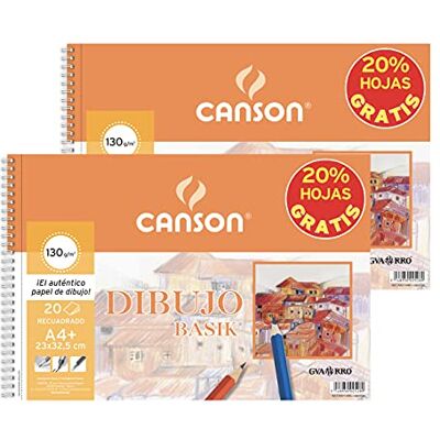 Canson 2 Mikroperforerade Spiralalbum A4 med 20 ark Ritning Basik Rama, 130 g Canson 2 Mikroperforerade Spiralalbum A4 med 20 ark Ritning Basik Rama, 130 g
