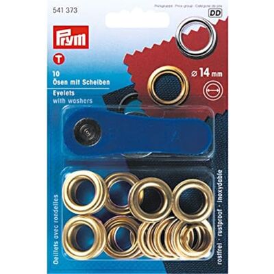 Prym Guld (14 mm) Öljetter Och Brickor 1 Bit Prym Guld (14 mm) Öljetter Och Brickor 1 Bit