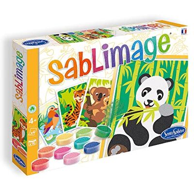 Sentosphère hotade djurarter, 3908805, sandbilder, kreativt set för barn, Sablimage, pysselset med fotoram, 18 × 25 cm Sentosphère hotade djurarter, 3908805, sandbilder, kreativt set för barn, Sablimage, pysselset med fotoram, 18 × 25 cm