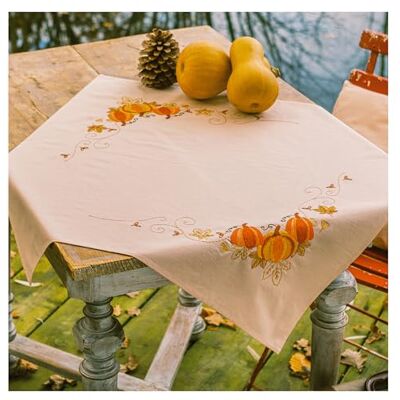 Vervaco broderi bordsduk broderi set vuxna förtryckt pumpafrön broderidukar förteckning filt broderi förpackning plattstygn 72 x 72 cm tyg för broderi kreativ present Vervaco broderi bordsduk broderi set vuxna förtryckt pumpafrön broderidukar förteckning filt broderi förpackning plattstygn 72 x 72 cm tyg för broderi kreativ present