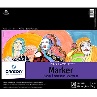 Canson Artist Series Pro Layout Marker Pad, 35,6 x 43,2 cm, vikbart lock, 50 ark (100511049), 35,6 x 43,2 cm, vit Canson Artist Series Pro Layout Marker Pad, 35,6 x 43,2 cm, vikbart lock, 50 ark (100511049), 35,6 x 43,2 cm, vit