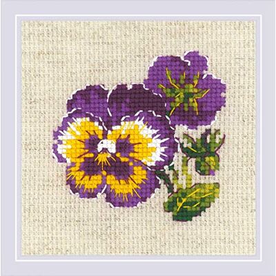 Riolis Counted Cross Stitch Kit 5,25"X5.25"-Par av pansies (10 räkna) Riolis Counted Cross Stitch Kit 5,25"X5.25"-Par av pansies (10 räkna)
