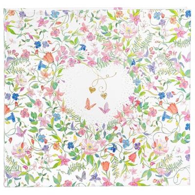 goldbuch 50 035 gästbok, Charming Heart, bröllopsgästalbum med 100 illustrerade sidor, fotokassabok med inbunden konsttryck, omslag i blomdesign, ca 24,5 x 22,5 x 3,5 cm, vit goldbuch 50 035 gästbok, Charming Heart, bröllopsgästalbum med 100 illustrerade sidor, fotokassabok med inbunden konsttryck, omslag i blomdesign, ca 24,5 x 22,5 x 3,5 cm, vit