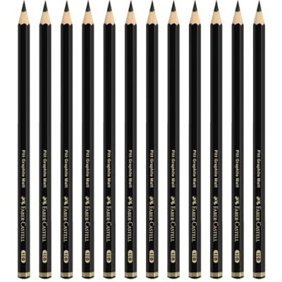 Faber-Castell 205238 – blyertspennor set pitt grafit matt, 12 ritpennor, hårdhetsgrad 12B Faber-Castell 205238 – blyertspennor set pitt grafit matt, 12 ritpennor, hårdhetsgrad 12B
