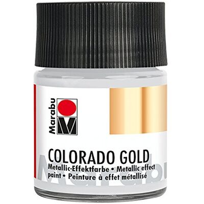 Marabu 12640005782 – metallisk effektfärg, Colorado guld metallic silver 50 ml, vattenbaserad, ljusäkta, väderbeständig, snabbtorkande, för pensel och prickar på sugande underlag Marabu 12640005782 – metallisk effektfärg, Colorado guld metallic silver 50 ml, vattenbaserad, ljusäkta, väderbeständig, snabbtorkande, för pensel och prickar på sugande underlag