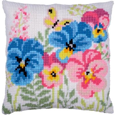Vervaco Korsstygnskuddar Tänkevioler broderi set nybörjare dekorativa Gobelin kuddar ca 40 x 40 cm kreativa hantverk tillbehör gör-det-själv heminredning vuxen hobby cross stitch Vervaco Korsstygnskuddar Tänkevioler broderi set nybörjare dekorativa Gobelin kuddar ca 40 x 40 cm kreativa hantverk tillbehör gör-det-själv heminredning vuxen hobby cross stitch