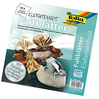 folia 952323 – Fällbara blad elefanthud, 23 x 23 cm, 10 ark, 110 g/m², för våt vikning folia 952323 – Fällbara blad elefanthud, 23 x 23 cm, 10 ark, 110 g/m², för våt vikning