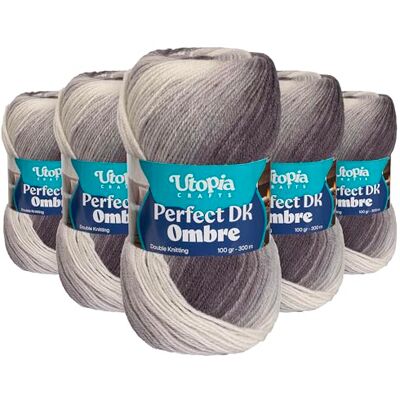 Utopia Crafts DK Ombre flerfärgad dubbel stickningsgarn 5 x 100 g (008) Utopia Crafts DK Ombre flerfärgad dubbel stickningsgarn 5 x 100 g (008)