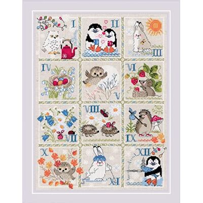 Riolis Counted Cross Stitch Kit 11,75"X15,75"-skogskalender (14 räkna) Riolis Counted Cross Stitch Kit 11,75"X15,75"-skogskalender (14 räkna)