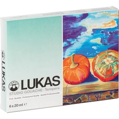 Nerchau LUKAS STUDIO GOAUCHE – konstnärsgouache i premiumkvalitet – startset T6 med 6 x 20 ml aluminiumtuber i kartongfodral Nerchau LUKAS STUDIO GOAUCHE – konstnärsgouache i premiumkvalitet – startset T6 med 6 x 20 ml aluminiumtuber i kartongfodral