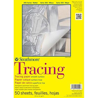 Strathmore Pro-Art spårningspapper dyna 28,9 cm x 35,5 cm, 50 ark, vit Strathmore Pro-Art spårningspapper dyna 28,9 cm x 35,5 cm, 50 ark, vit