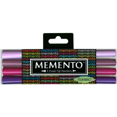 Tsukineko Memento Dual Tie Markatori 4/Pkg-Succose Purples Tsukineko Memento Dual Tie Markatori 4/Pkg-Succose Purples