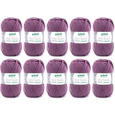 Gründl Hot Socks Pearl uni stickull (gosig mjuk strumpull av 75% merinoull, 20% polyamid, 5% kashmir, 50 g/200 m, nåltjocklek: 2,5 – 3, 10 x 50 g), plommon, 40 x 37 x 11 cm Gründl Hot Socks Pearl uni stickull (gosig mjuk strumpull av 75% merinoull, 20% polyamid, 5% kashmir, 50 g/200 m, nåltjocklek: 2,5 – 3, 10 x 50 g), plommon, 40 x 37 x 11 cm