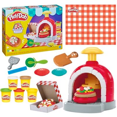 Play-Doh Stamp & Spin Pizza-lekset, 8 tillbehör och 5 färger, matlagningsleksaker för barn, från 3 år Play-Doh Stamp & Spin Pizza-lekset, 8 tillbehör och 5 färger, matlagningsleksaker för barn, från 3 år