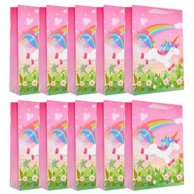 Idena 30482-10 – presentpåsar enhörning, 10 stycken, presentpåse i storlek 25 x 34 x 9 cm, papperspåsar i rosa med en enhörning Idena 30482-10 – presentpåsar enhörning, 10 stycken, presentpåse i storlek 25 x 34 x 9 cm, papperspåsar i rosa med en enhörning