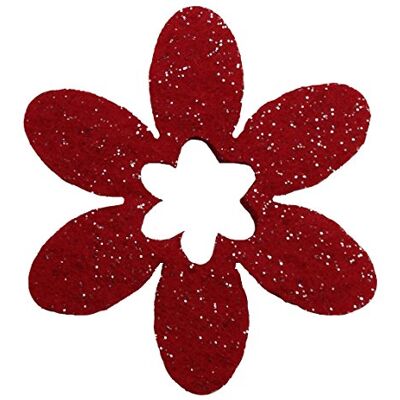Petra's Bastel News Petra's Craft-News 100 x blomma 40 mm med blomurringning, glitterfilt, ensidig glitter, flis, röd, 18 x 12 x 5 cm Petra's Bastel News Petra's Craft-News 100 x blomma 40 mm med blomurringning, glitterfilt, ensidig glitter, flis, röd, 18 x 12 x 5 cm