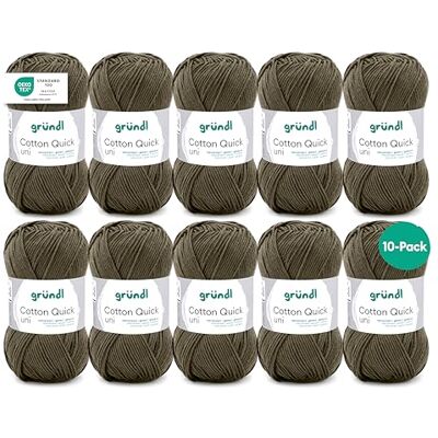 Gründl Ull Cotton Quick uni – tunn ull för virkning – stickgarn – virkgarn – glänsande och hudvänligt – 100% bomull – 10 nystan 50 g/125 m – nåltjocklek 3–4 – svartgrön Gründl Ull Cotton Quick uni – tunn ull för virkning – stickgarn – virkgarn – glänsande och hudvänligt – 100% bomull – 10 nystan 50 g/125 m – nåltjocklek 3–4 – svartgrön