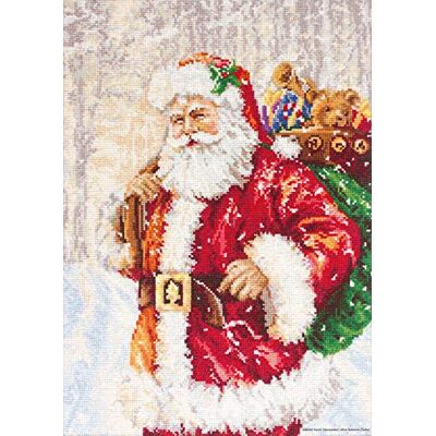 LUCAS Luca-S B575 Santa Claus korsstygn, bomull, flerfärgad, 21 x 30 cm LUCAS Luca-S B575 Santa Claus korsstygn, bomull, flerfärgad, 21 x 30 cm