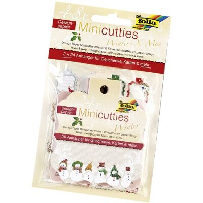 folia 11093 – designpapper Mini Cutties Duo Set, 24 stycken vardera med vinter- och X-Mas-design – handgjorda av papper med vackert designtryck och glittereffekt folia 11093 – designpapper Mini Cutties Duo Set, 24 stycken vardera med vinter- och X-Mas-design – handgjorda av papper med vackert designtryck och glittereffekt