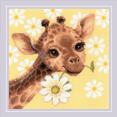 Riolis korsstygn broderiförpackning "Den lilla giraff", räkningsmönster, 30 x 30 cm Riolis korsstygn broderiförpackning "Den lilla giraff", räkningsmönster, 30 x 30 cm