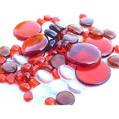 mesbilles 500 GR blandning orange transparent platta kulor glassten 30 mm 20 mm 10 mm dekorativa glasstenar mesbilles 500 GR blandning orange transparent platta kulor glassten 30 mm 20 mm 10 mm dekorativa glasstenar