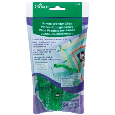 Clover Klöver 24-delar jumbo Wonder Clips, CL3157, grön Clover Klöver 24-delar jumbo Wonder Clips, CL3157, grön