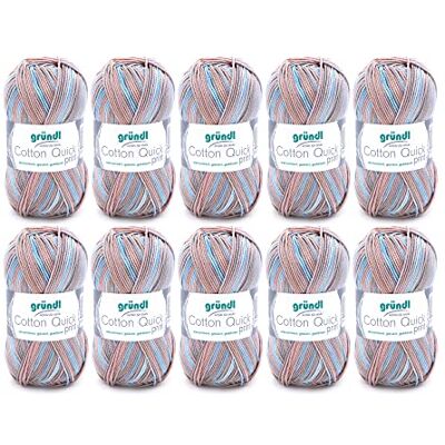 Gründl Cotton Quick print ull – fin ull för virkning med färggradient – hudvänlig – 100% bomull – 10 x 50 g/125 m – nålstorlek 3–4 beige-blå Gründl Cotton Quick print ull – fin ull för virkning med färggradient – hudvänlig – 100% bomull – 10 x 50 g/125 m – nålstorlek 3–4 beige-blå