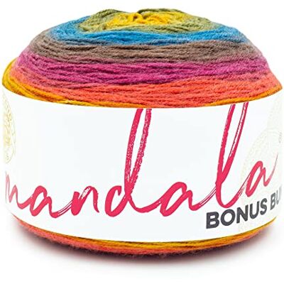 Lion Brand Yarn Mandala-garn, bonusbunt, garn för stickning, virkning och hantverk, 1 tårta, chimär (Chimera) Lion Brand Yarn Mandala-garn, bonusbunt, garn för stickning, virkning och hantverk, 1 tårta, chimär (Chimera)