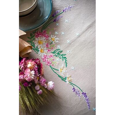 Vervaco stämplat bord kors stitch kit 32 "X32"-vårblommor Vervaco stämplat bord kors stitch kit 32 "X32"-vårblommor
