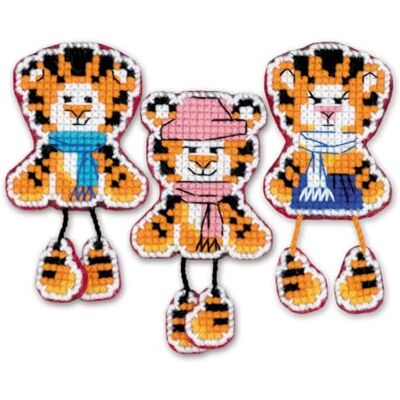 Riolis Counted Cross Stitch Magnet Kit 2"X4" 3/Pkg-Tiger Cubs (10 Count) -R1957AC Riolis Counted Cross Stitch Magnet Kit 2"X4" 3/Pkg-Tiger Cubs (10 Count) -R1957AC