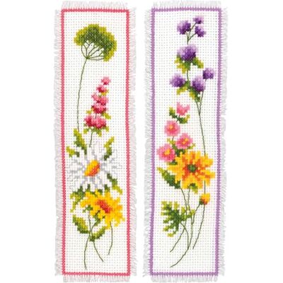 Vervaco Fleurs Lot mark-page kit om 2 Vervaco Fleurs Lot mark-page kit om 2