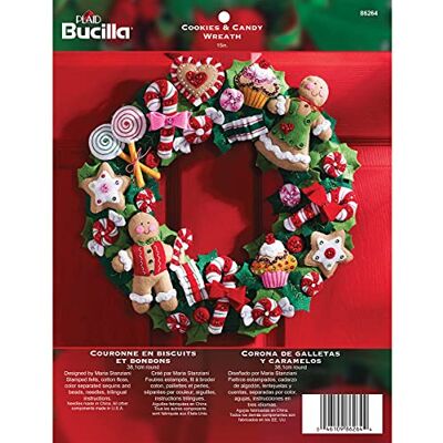 Bucilla Filt-applikationskrans-set, 38,1 cm, rund, 86264 Cookies & Candy Bucilla Filt-applikationskrans-set, 38,1 cm, rund, 86264 Cookies & Candy