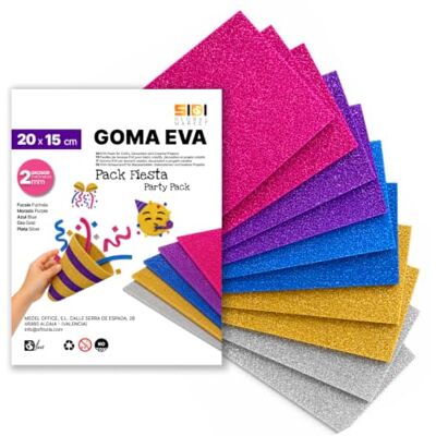 Global SIDI Glitter Eva Gummi Party Pack 20 x 15 cm 40 ark skum Global SIDI Glitter Eva Gummi Party Pack 20 x 15 cm 40 ark skum