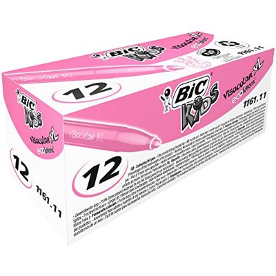 BIC Kids Visacolor XL Ecolutions, låda med 12 rosa färgfiltpennor BIC Kids Visacolor XL Ecolutions, låda med 12 rosa färgfiltpennor